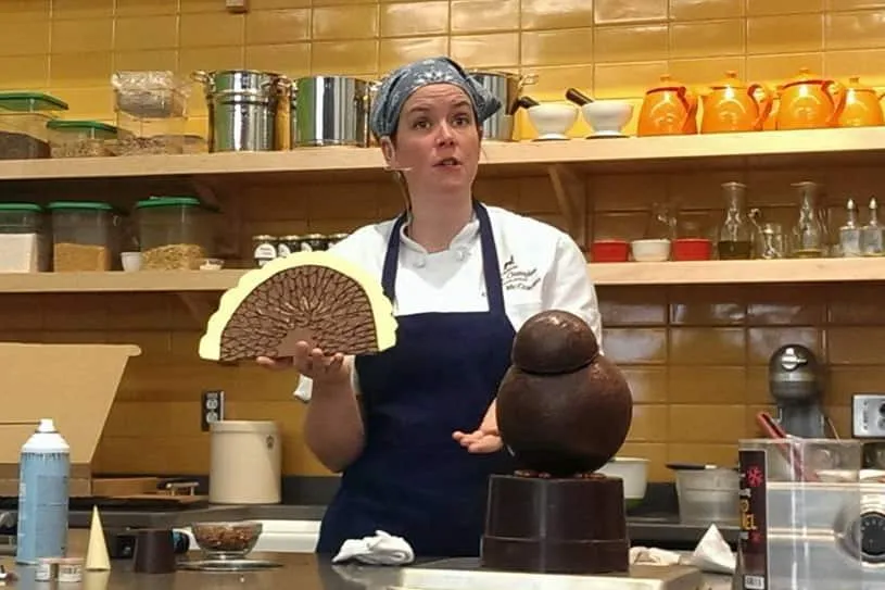 Emily with one of her Valentine's Day sculptures