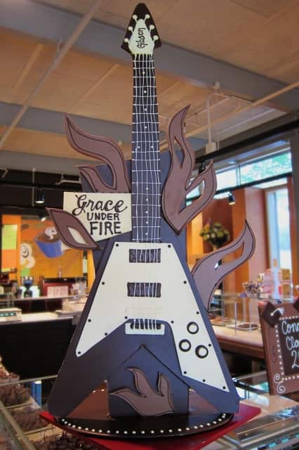 Grace Potter's Chocolate Flying 'V' Guitar graphics