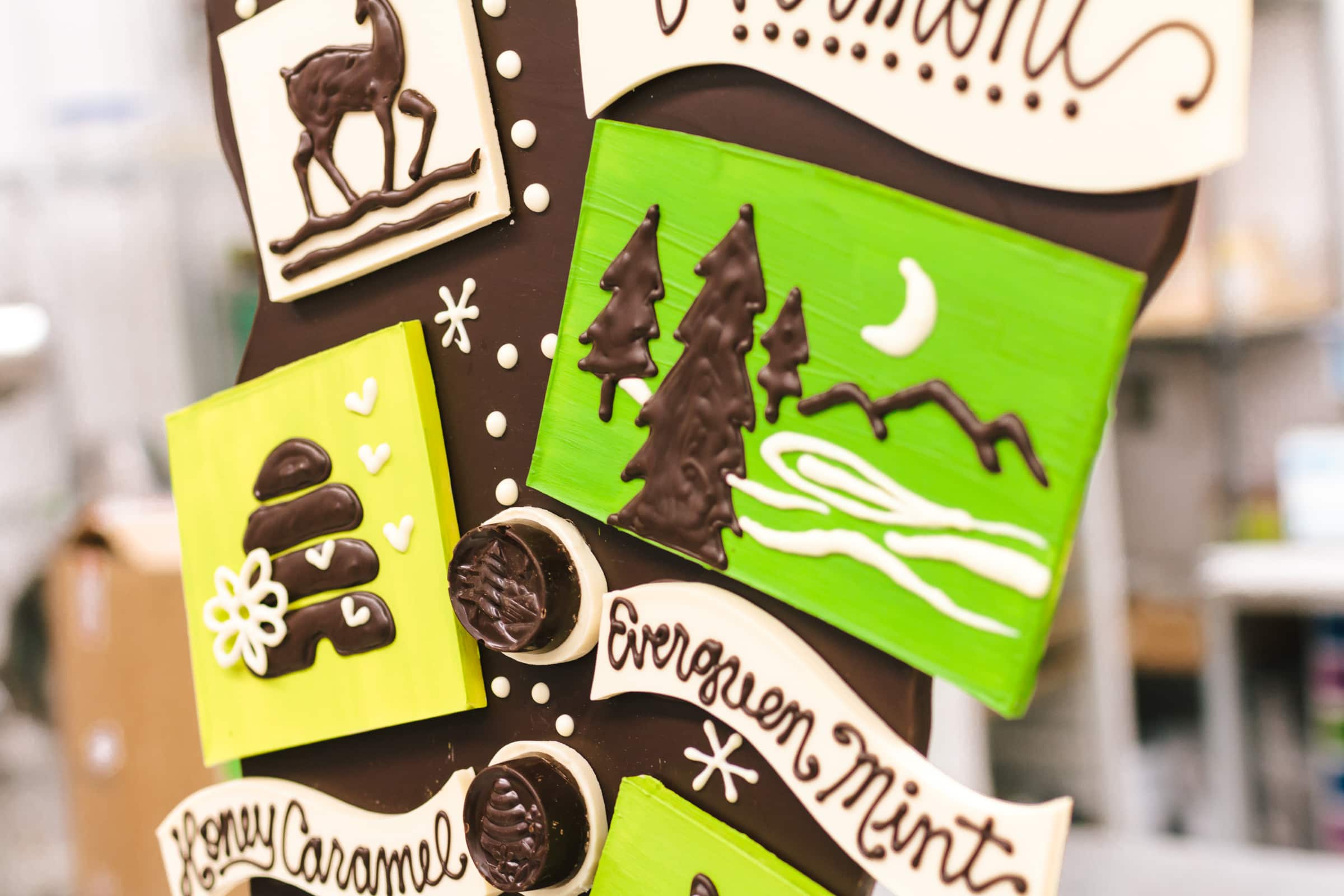Chocolates of Vermont chocolate centerpiece